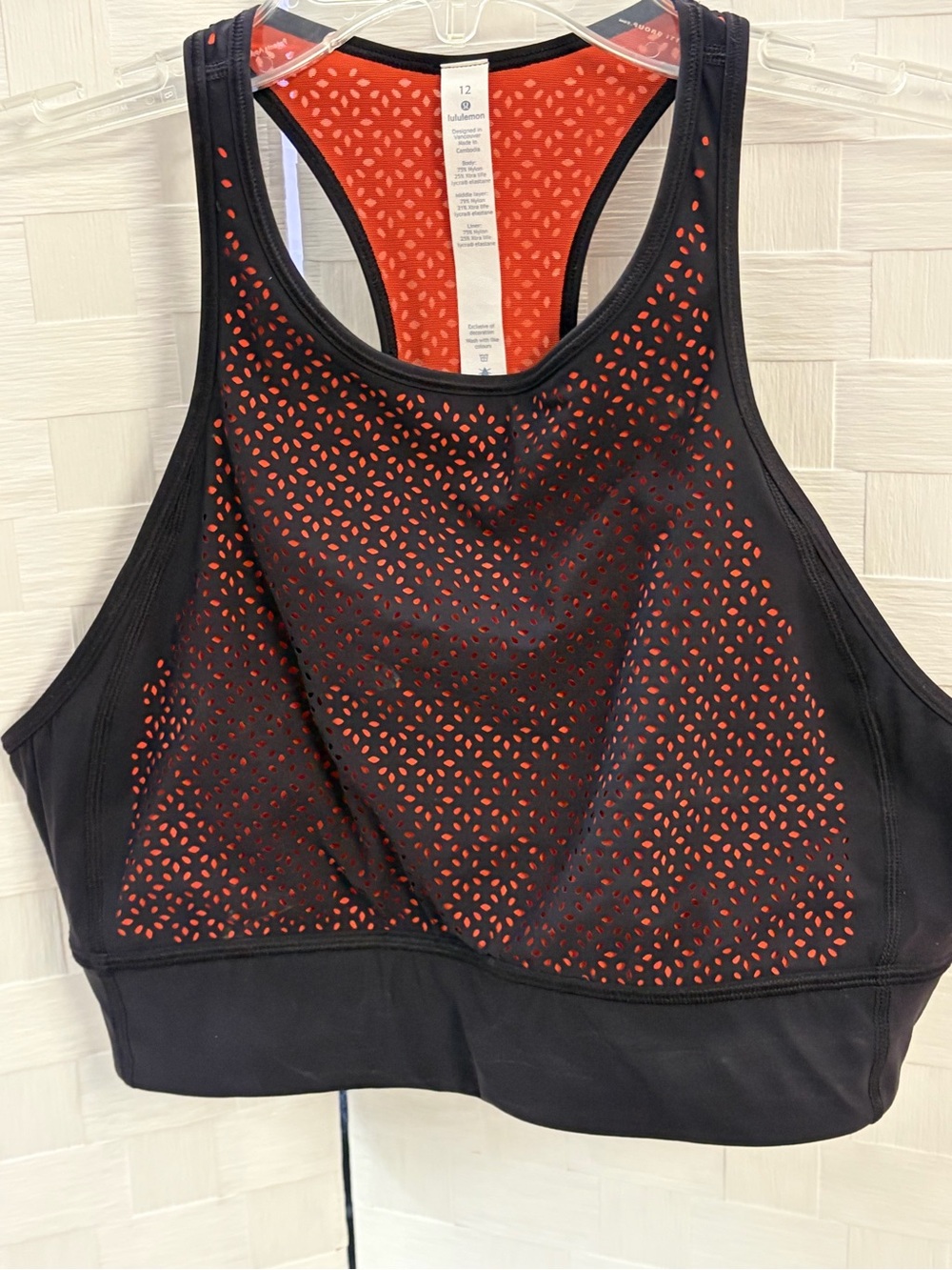 Black and Orange laser-Cut Racerback Bralette - Women Intimates & Sleepwear